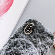 Custodia protettiva peluche con specchio per iPhone