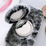 Custodia peluche con specchio per smartphone compatibili