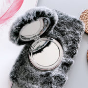 Custodia protettiva peluche con specchio per iPhone
