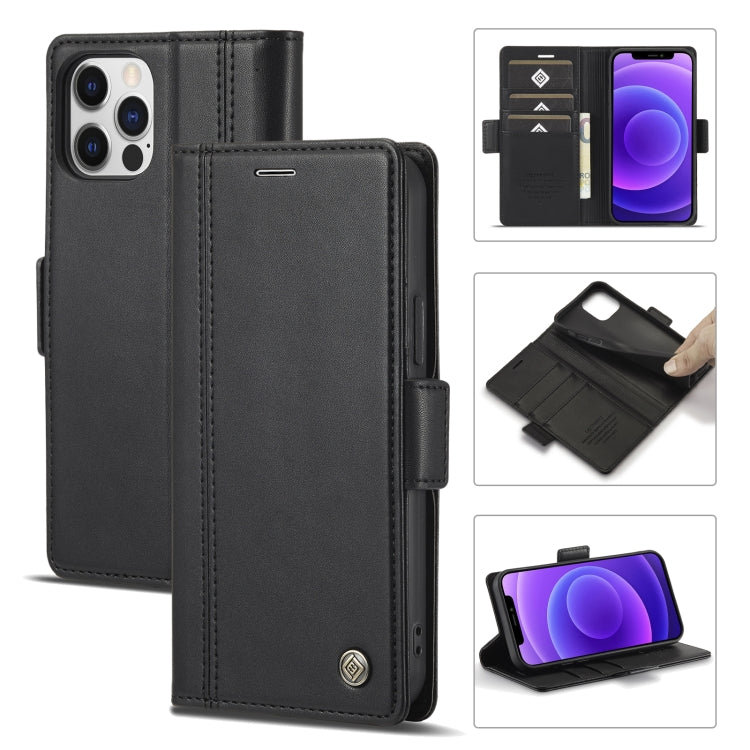 LC.IMEEKE Custodia in pelle a vibrazione orizzontale PU + TPU con fibbia magnetica con supporto e slot per schede e portafoglio, For iPhone 12 / 12 Pro, For iPhone 12 mini