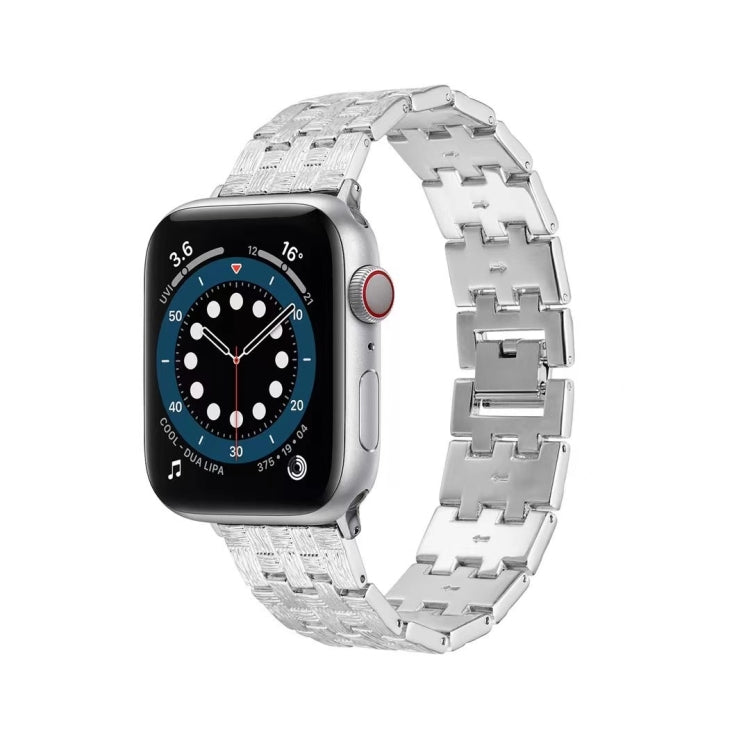 Cinturino di ricambio in acciaio inossidabile con trama intrecciata per la serie Apple Watch, 7 41mm / 6 & SE & 5 & 4 40mm / 3 & 2 & 1 38mm, 7 45mm / 6 & SE & 5 & 4 44mm / 3 & 2 & 1 42mm