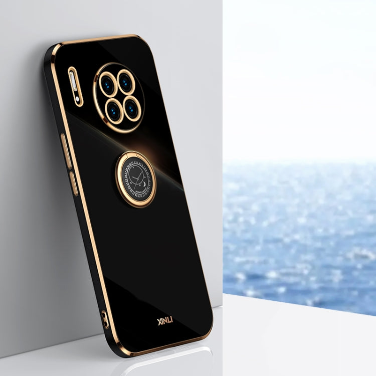 Custodia antiurto in TPU con bordo in oro placcato 6D dritto XINLI con supporto per anello, For Huawei Mate 30, For Huawei Mate 30 Pro, For Huawei Mate 40