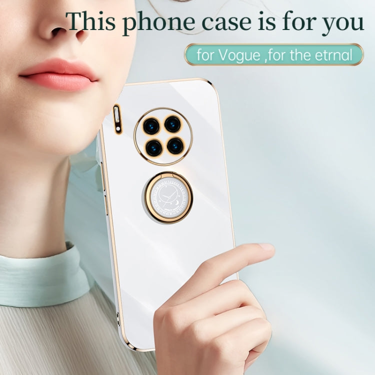 Custodia antiurto in TPU con bordo in oro placcato 6D dritto XINLI con supporto per anello, For Huawei Mate 30, For Huawei Mate 30 Pro, For Huawei Mate 40
