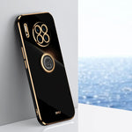 Custodia antiurto in TPU con bordo in oro placcato 6D dritto XINLI con supporto per anello, For Huawei Mate 30, For Huawei Mate 30 Pro, For Huawei Mate 40