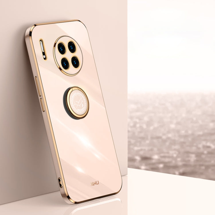 Custodia antiurto in TPU con bordo in oro placcato 6D dritto XINLI con supporto per anello, For Huawei Mate 30, For Huawei Mate 30 Pro, For Huawei Mate 40