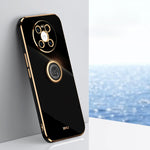 Custodia antiurto in TPU con bordo in oro placcato 6D dritto XINLI con supporto per anello, For Huawei Mate 30, For Huawei Mate 30 Pro, For Huawei Mate 40