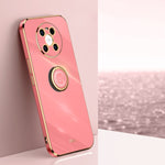 Custodia antiurto in TPU con bordo in oro placcato 6D dritto XINLI con supporto per anello, For Huawei Mate 30, For Huawei Mate 30 Pro, For Huawei Mate 40