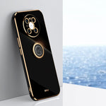 Custodia antiurto in TPU con bordo in oro placcato 6D dritto XINLI con supporto per anello, For Huawei Mate 40 Pro, For Huawei nova 6 5G, For Huawei nova 6 SE