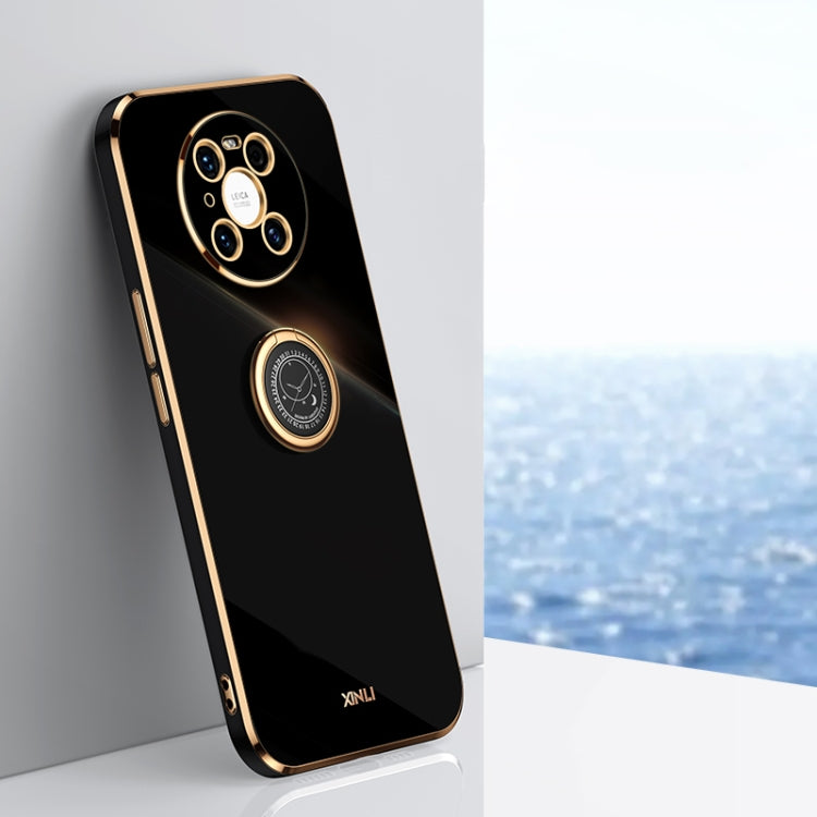 Custodia antiurto in TPU con bordo in oro placcato 6D dritto XINLI con supporto per anello, For Huawei Mate 40 Pro, For Huawei nova 6 5G, For Huawei nova 6 SE
