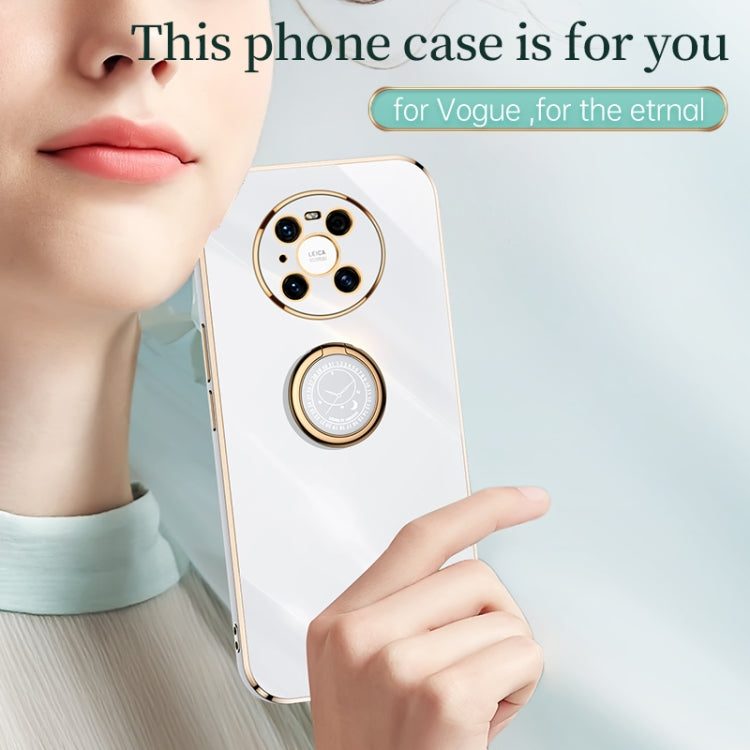 Custodia antiurto in TPU con bordo in oro placcato 6D dritto XINLI con supporto per anello, For Huawei Mate 40 Pro, For Huawei nova 6 5G, For Huawei nova 6 SE