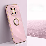 Custodia antiurto in TPU con bordo in oro placcato 6D dritto XINLI con supporto per anello, For Huawei Mate 40 Pro, For Huawei nova 6 5G, For Huawei nova 6 SE