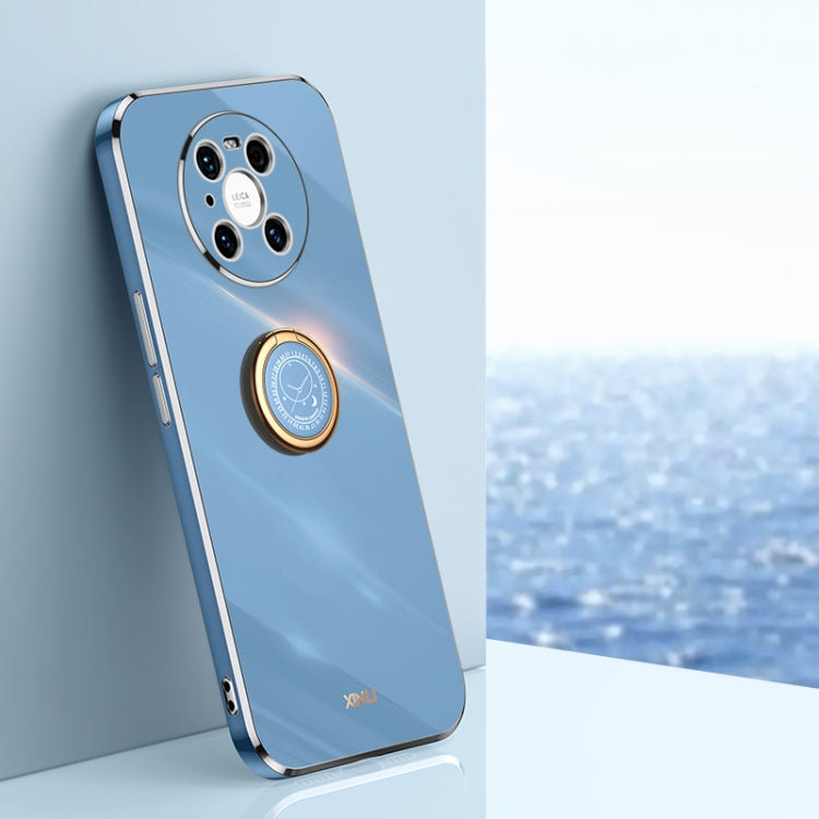 Custodia antiurto in TPU con bordo in oro placcato 6D dritto XINLI con supporto per anello, For Huawei Mate 40 Pro, For Huawei nova 6 5G, For Huawei nova 6 SE