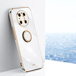 Custodia antiurto in TPU con bordo in oro placcato 6D dritto XINLI con supporto per anello, For Huawei Mate 40 Pro, For Huawei nova 6 5G, For Huawei nova 6 SE
