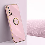 Custodia antiurto in TPU con bordo in oro placcato 6D dritto XINLI con supporto per anello, For Huawei Mate 40 Pro, For Huawei nova 6 5G, For Huawei nova 6 SE