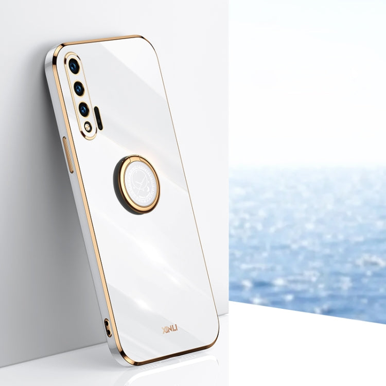 Custodia antiurto in TPU con bordo in oro placcato 6D dritto XINLI con supporto per anello, For Huawei Mate 40 Pro, For Huawei nova 6 5G, For Huawei nova 6 SE