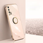 Custodia antiurto in TPU con bordo in oro placcato 6D dritto XINLI con supporto per anello, For Huawei Mate 40 Pro, For Huawei nova 6 5G, For Huawei nova 6 SE