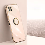 Custodia antiurto in TPU con bordo in oro placcato 6D dritto XINLI con supporto per anello, For Huawei Mate 40 Pro, For Huawei nova 6 5G, For Huawei nova 6 SE