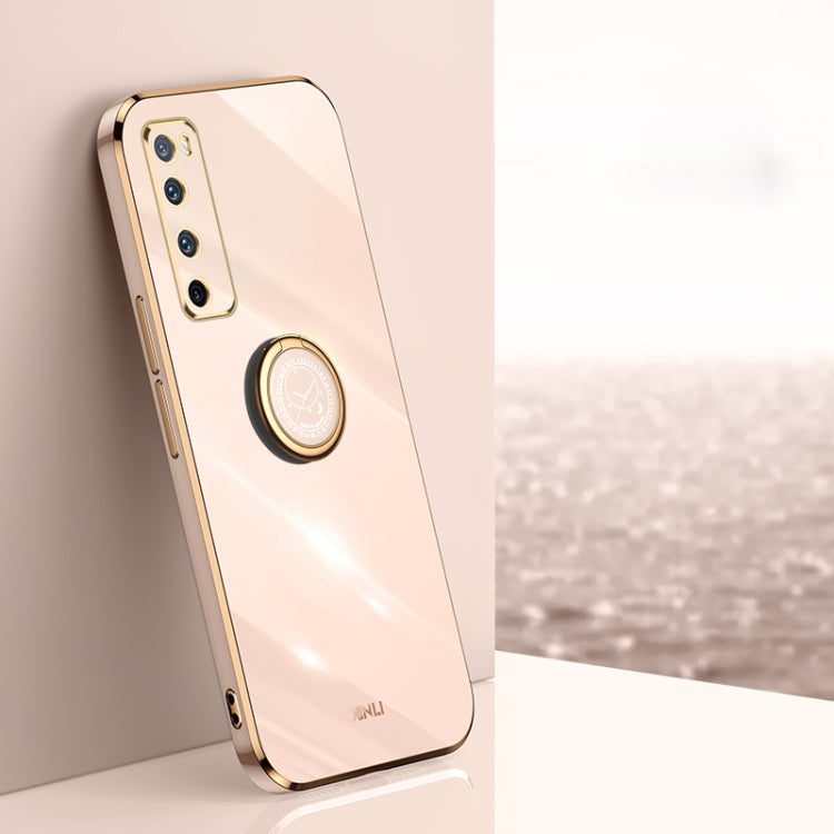 Custodia antiurto in TPU con bordo in oro placcato 6D dritto XINLI con supporto per anello, For Huawei nova 7 5G, For Huawei nova 7 Pro 5G, For Huawei nova 7 SE