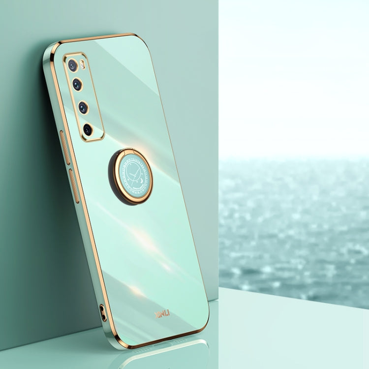 Custodia antiurto in TPU con bordo in oro placcato 6D dritto XINLI con supporto per anello, For Huawei nova 7 5G, For Huawei nova 7 Pro 5G, For Huawei nova 7 SE