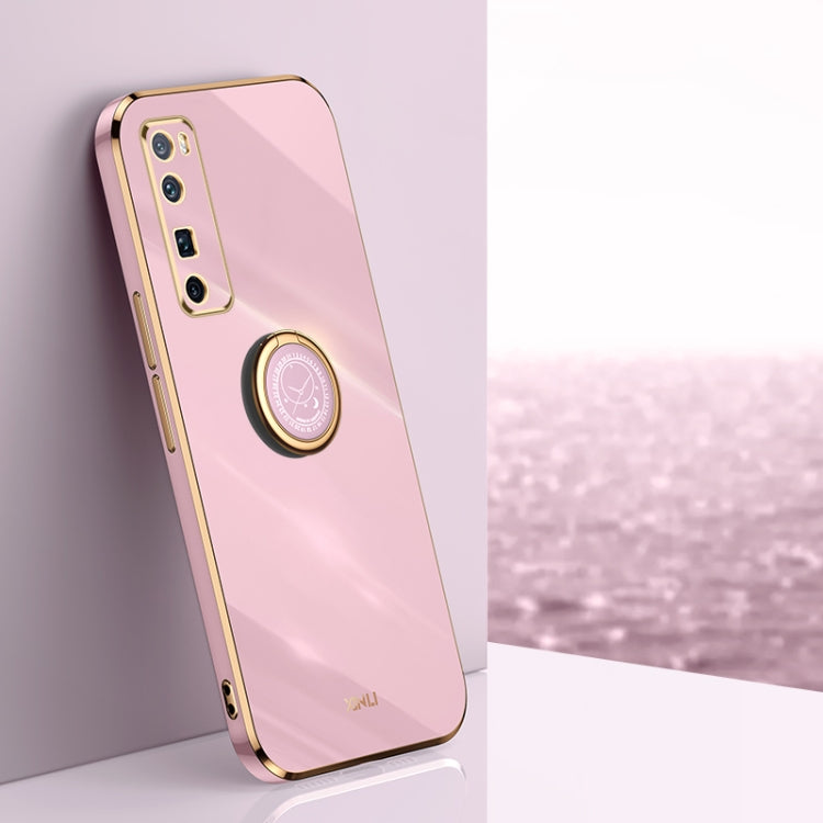 Custodia antiurto in TPU con bordo in oro placcato 6D dritto XINLI con supporto per anello, For Huawei nova 7 5G, For Huawei nova 7 Pro 5G, For Huawei nova 7 SE