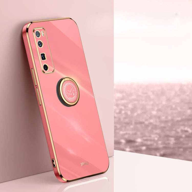 Custodia antiurto in TPU con bordo in oro placcato 6D dritto XINLI con supporto per anello, For Huawei nova 7 5G, For Huawei nova 7 Pro 5G, For Huawei nova 7 SE