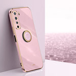 Custodia antiurto in TPU con bordo in oro placcato 6D dritto XINLI con supporto per anello, For Huawei nova 7 5G, For Huawei nova 7 Pro 5G, For Huawei nova 7 SE