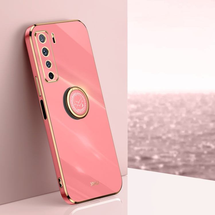 Custodia antiurto in TPU con bordo in oro placcato 6D dritto XINLI con supporto per anello, For Huawei nova 7 5G, For Huawei nova 7 Pro 5G, For Huawei nova 7 SE