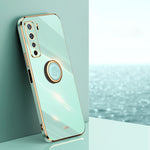 Custodia antiurto in TPU con bordo in oro placcato 6D dritto XINLI con supporto per anello, For Huawei nova 7 5G, For Huawei nova 7 Pro 5G, For Huawei nova 7 SE