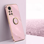 Custodia antiurto in TPU con bordo in oro placcato 6D dritto XINLI con supporto per anello, For Huawei nova 8 5G, For Huawei nova 8 Pro 5G, For Huawei nova 8 SE