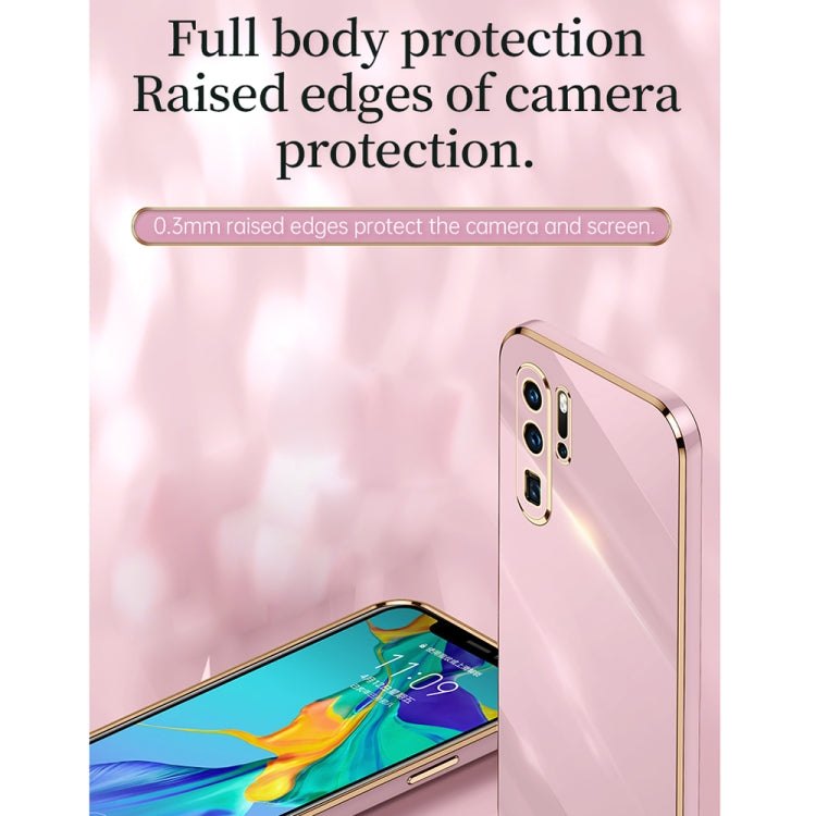 Custodia antiurto in TPU con bordo in oro placcato 6D dritto XINLI con supporto per anello, For Huawei P30, For Huawei P30 Pro, For Huawei P30 Lite