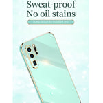Custodia antiurto in TPU con bordo in oro placcato 6D dritto XINLI con supporto per anello, For Huawei P30, For Huawei P30 Pro, For Huawei P30 Lite