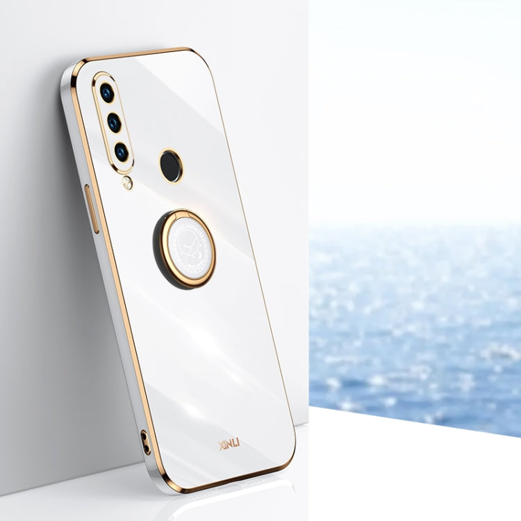 Custodia antiurto in TPU con bordo in oro placcato 6D dritto XINLI con supporto per anello, For Huawei P30, For Huawei P30 Pro, For Huawei P30 Lite