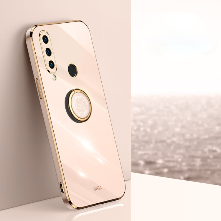 Custodia antiurto in TPU con bordo in oro placcato 6D dritto XINLI con supporto per anello, For Huawei P30, For Huawei P30 Pro, For Huawei P30 Lite
