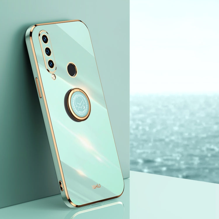 Custodia antiurto in TPU con bordo in oro placcato 6D dritto XINLI con supporto per anello, For Huawei P30, For Huawei P30 Pro, For Huawei P30 Lite