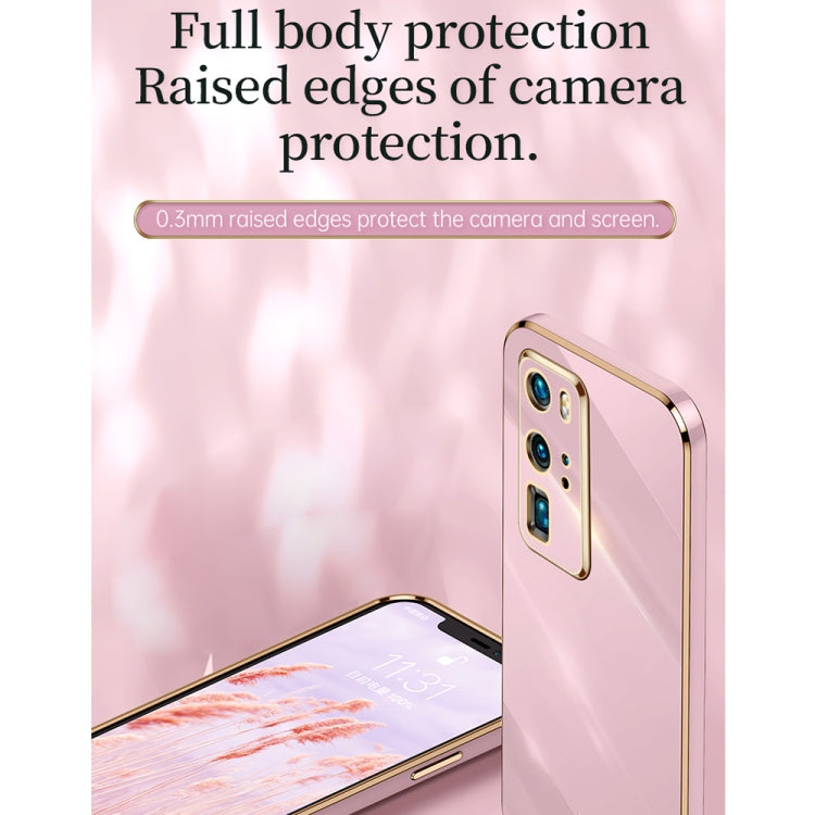 Custodia antiurto in TPU con bordo in oro placcato 6D dritto XINLI con supporto per anello, For Huawei P40, For Huawei P40 Pro, For Honor 20