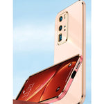 Custodia antiurto in TPU con bordo in oro placcato 6D dritto XINLI con supporto per anello, For Huawei P40, For Huawei P40 Pro, For Honor 20