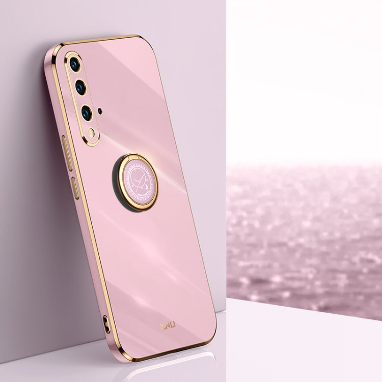 Custodia antiurto in TPU con bordo in oro placcato 6D dritto XINLI con supporto per anello, For Huawei P40, For Huawei P40 Pro, For Honor 20