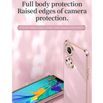Custodia antiurto in TPU con bordo in oro placcato 6D dritto XINLI con supporto per anello, For Honor 50 Pro