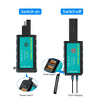 Caricabatterie rapido USB doppio quadrato per moto WUPP ZH-1422C2 con interruttore + presa SAE integrata + cavo presa SAE da 1 m, ZH-1422C2