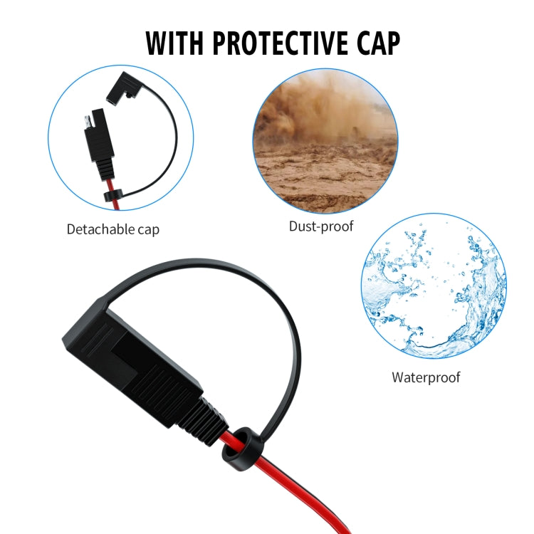 CS-1423A1 Cavo terminale OT da 1,4 m con presa SAE + fusibile da 10 A, CS-1423A1
