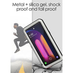 Custodia protettiva antipolvere impermeabile antiurto in metallo LOVE MEI con vetro, For Samsung Galaxy A41, For LG V60 ThinQ 5G