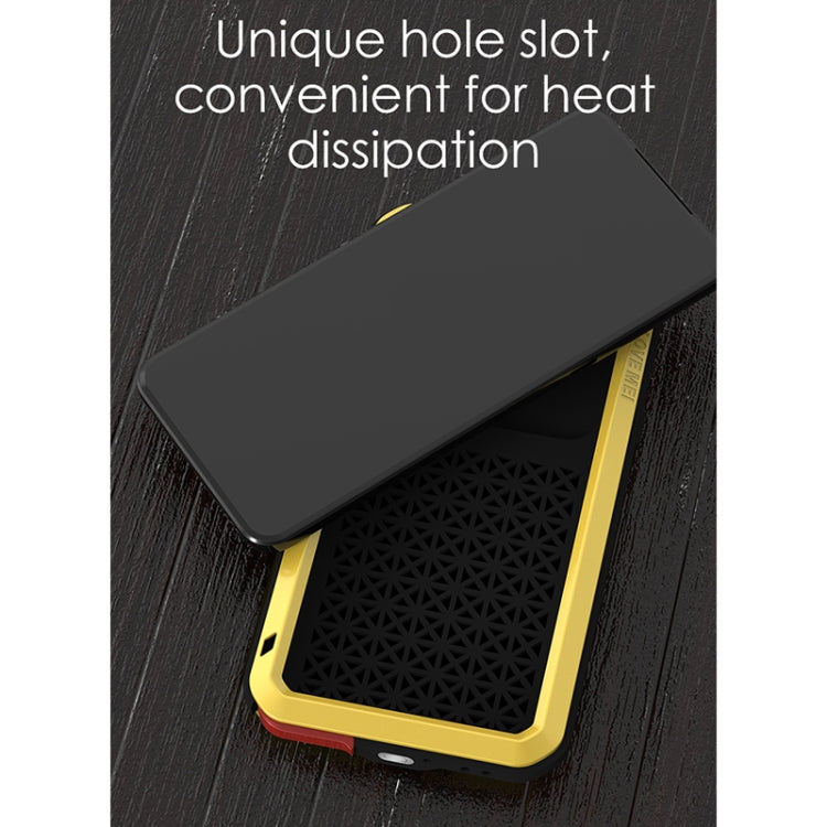 Custodia protettiva antipolvere impermeabile antiurto in metallo LOVE MEI con vetro, For Samsung Galaxy A41, For LG V60 ThinQ 5G