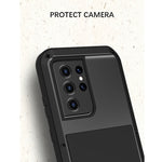 Custodia protettiva antipolvere impermeabile antiurto in metallo LOVE MEI senza vetro, For Samsung Galaxy S21 Ultra 5G