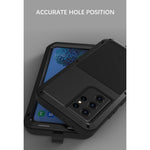 Custodia protettiva antipolvere impermeabile antiurto in metallo LOVE MEI senza vetro, For Samsung Galaxy S21 Ultra 5G
