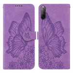 Custodia in pelle a vibrazione orizzontale con goffratura farfalle effetto pelle retrò con supporto, slot per carte e portafoglio, For Sony Xperia 10 III, For OnePlus Nord CE 5G, For OnePlus Nord N200
