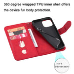 Custodia portafoglio in pelle con cerniera per iPhone 13 Pro Max
