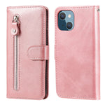 Custodia portafoglio in pelle con cerniera per iPhone 13 Pro Max