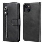Custodia portafoglio in pelle con cerniera per iPhone 13 Pro Max