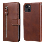 Custodia portafoglio in pelle con cerniera per iPhone 13 Pro Max