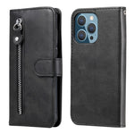 Custodia portafoglio in pelle con cerniera per iPhone 13 Pro Max